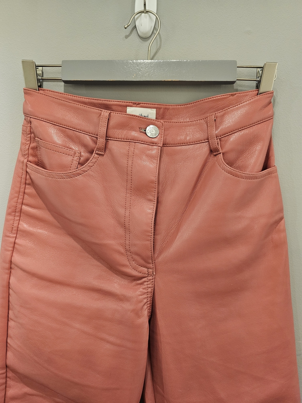 Wilfred Straight-Leg Pleather Jeans in Coral Pink